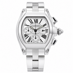 Cartier Roadster XL W62019X6 Chrono White Dial Watch